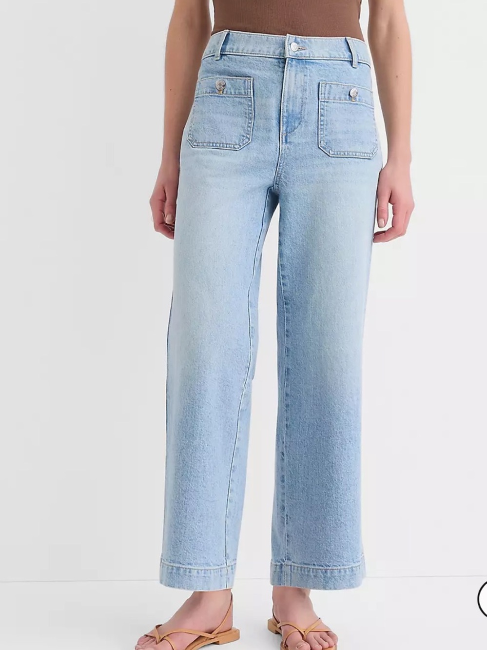 Ann Taylor LOFT The Palmer Wide Leg Jeans High Rise Curvy sz 32 / 14